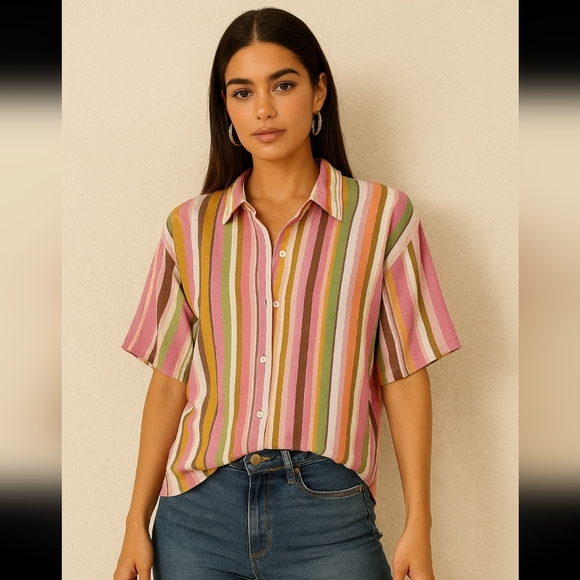 Charlie Holiday Stripe Top, NWT - Picture 1 of 2